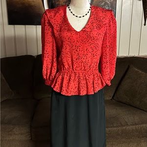 Candace by Ingrid •Vintage • Size 7/8 • Red/ Black • Polka Dot • Dress